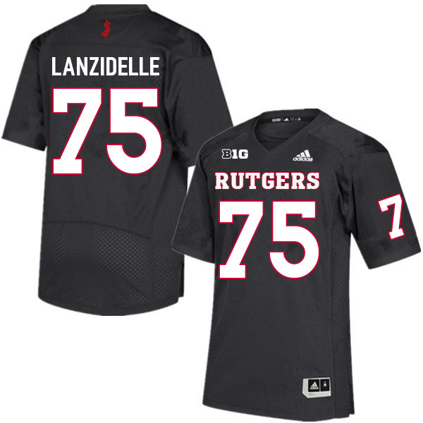 Men #75 Beau Lanzidelle Rutgers Scarlet Knights College Football Jerseys Sale-Black